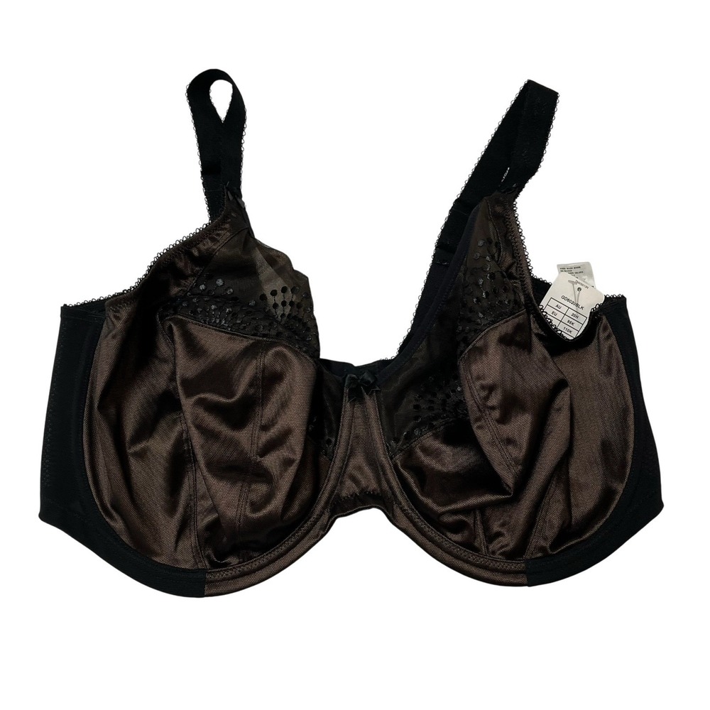 Goddess Bra Sarah Blank Underwire Banded Full Support US 42K Sheer Mesh Trim